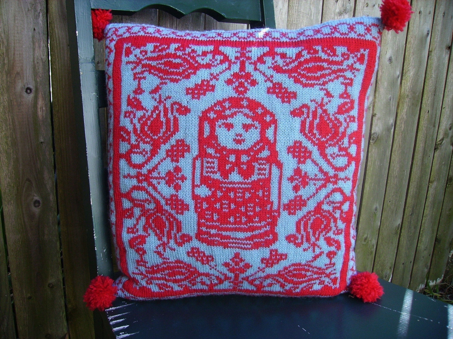 PDF Knitting Pattern-Folkloric Matryoshka Pillow