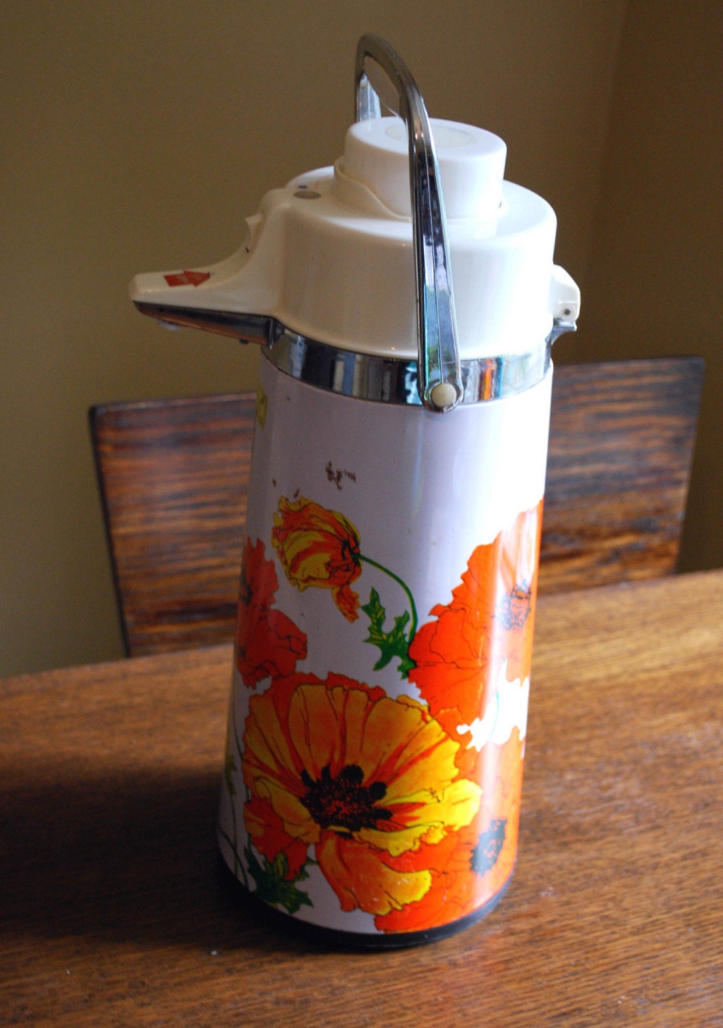 Orange Poppy Pump Pot