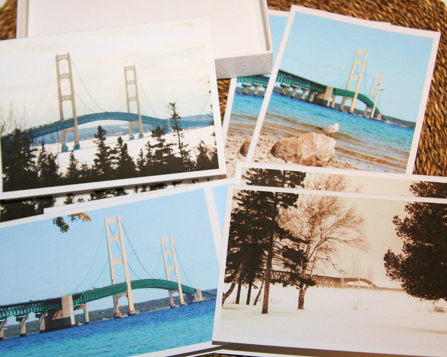 Michigan's Mackinac Bridge Notecard Set of 8 Cards