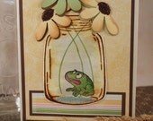 MASON JAR-LARGE- Wood Mounted Rubber Stamp