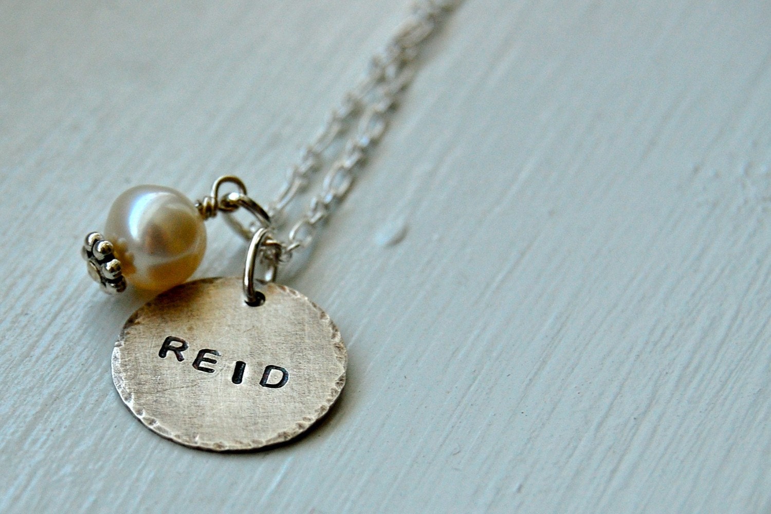 Single Hand Stamped Name Necklace