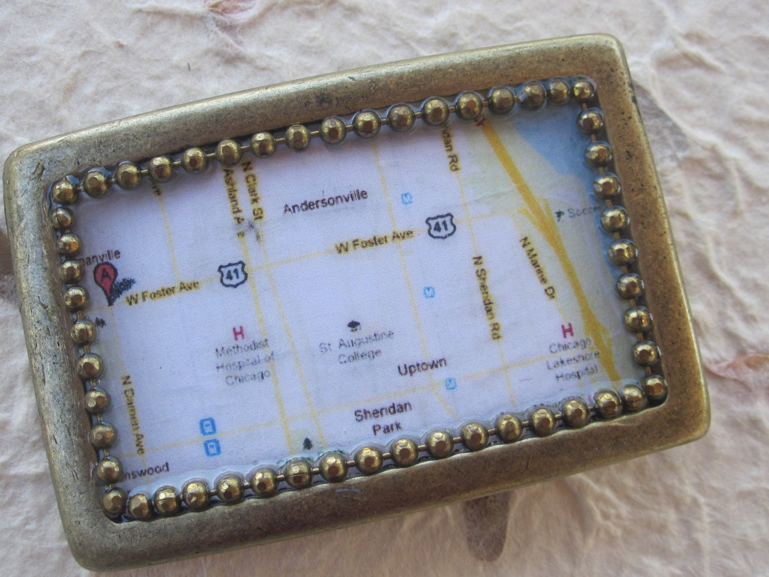 Custom Map Belt Buckle for Snap Belts, You Choose the City or Picture