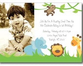 Jungle Animal Photo Birthday Invitation, Digital Il_170x135