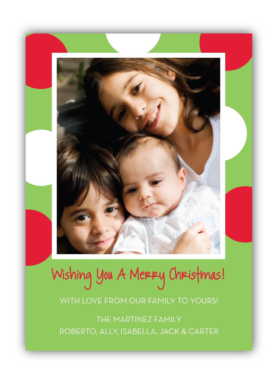 Merry Dots Holiday Photo Card, Custom, Printable, Digital Il_570xn