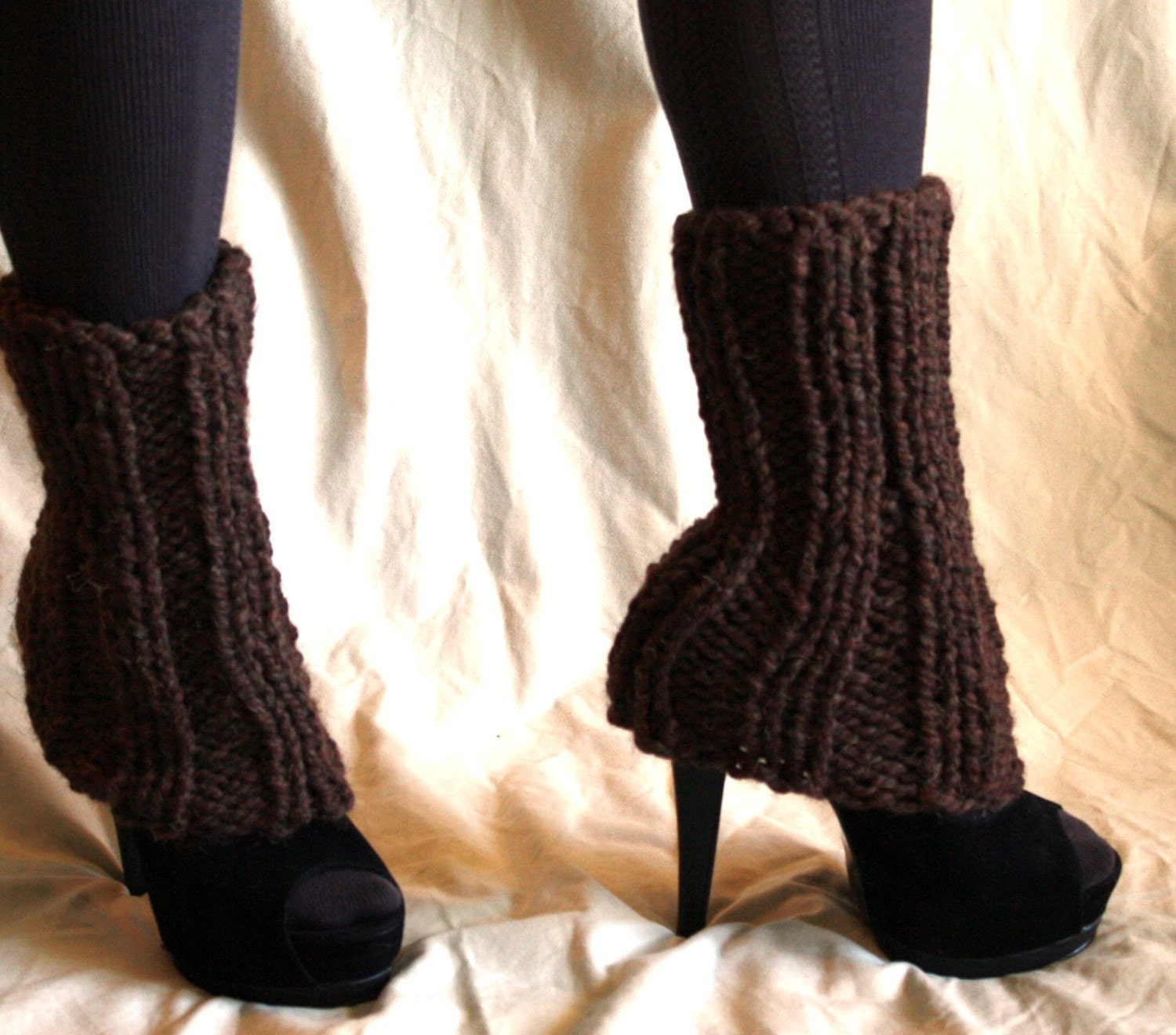 Leg Warmers Brown Chunky Tailored or Pick Your Color