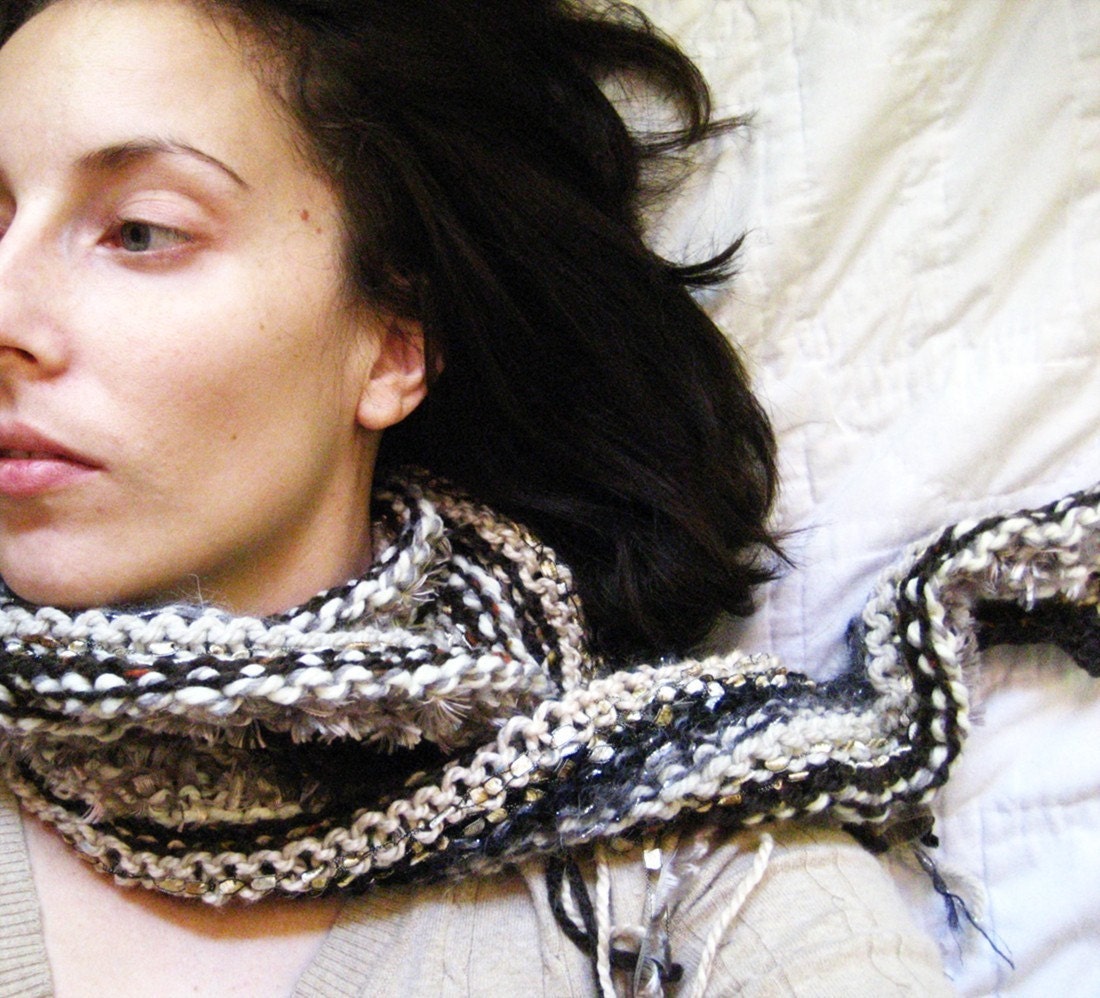 Scarf Brown, Cream, Black and Taupe Multicolor - the MAUREEN