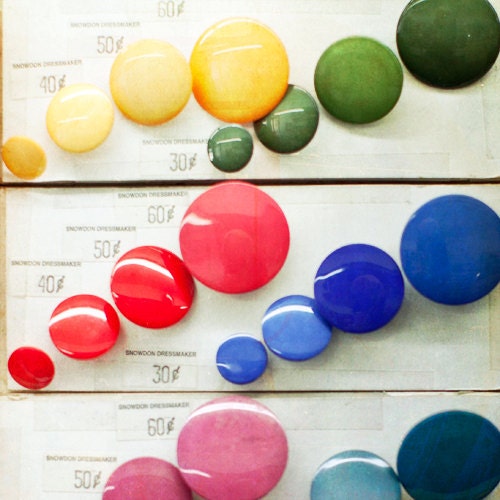 Bright Buttons - red, blue, green and yellow