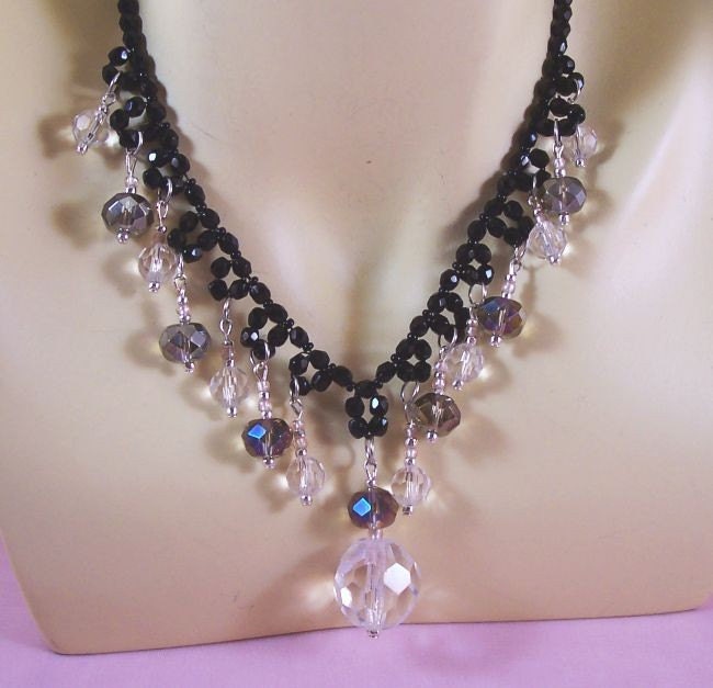 Crystals Galore - Dangle Necklace - Czech Glass Crystal - OOAK
