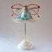 Nose Eyeglass Stand Mint Green Key Caddy White Mustache