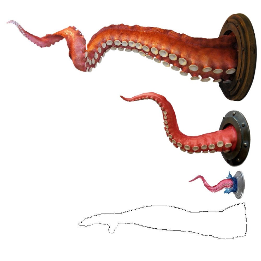 Steampunk Tentacle Art, Octopus Arm Sculpture, Faux Taxidermy, Nautical Decor