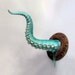 Tentacle Wall Sculpture, Faux Taxidermy,Teal, Rust, Cthulhu, Octopus, Squid, Goth Decor