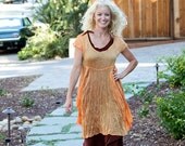Bohemian Chic Travel Dress, Crinkle Chiffon, Jersey Tank, Asymetrical Wrap Skirt