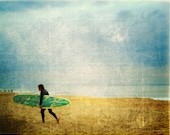 Surfer, Beach Photography, Ocean, East Coast - Settling on Betrayal - 12x10 Signed Print by Tina Crespo Philadelphia Photographer