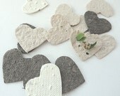 Seed Paper Hearts - cream, white, ivory, brown diy wedding favors, place cards, save the date cards, creative invitations