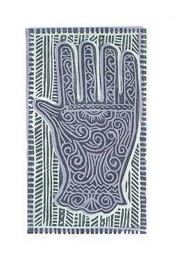 Fatima Hand 2  Linocut Print