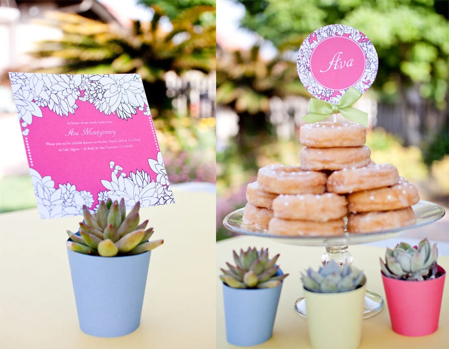 Custom Wild Succulents Bridal Shower Party Printables by MayDetails: Full Collection Il_570xn