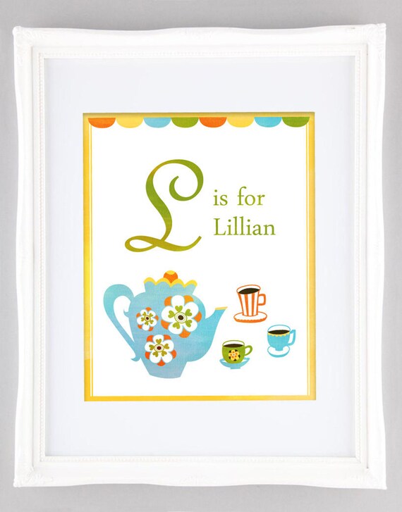 Tea Party Custom Wall Art 8x10, Printable Il_570xn
