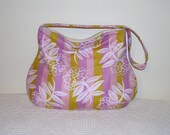 CLOSING SALE-Hobo Shoulder Bag in Chocolate Lollipop Floral Stripe Rose