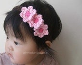 Cherry Blossom Headband, baby headband, flower headband, pink, chocolate brown