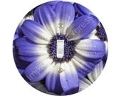 Blue Daisy Flower Single Toggle Switch Plate Cover