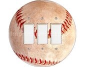 Baseball Ball Triple Decora Rocker Switch Plate Cover