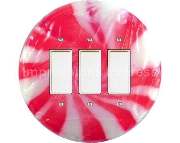 Peppermint Candy Triple Decora Rocker Switch Plate Cover