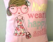 Kawaii Girl in Specs filled Pillow