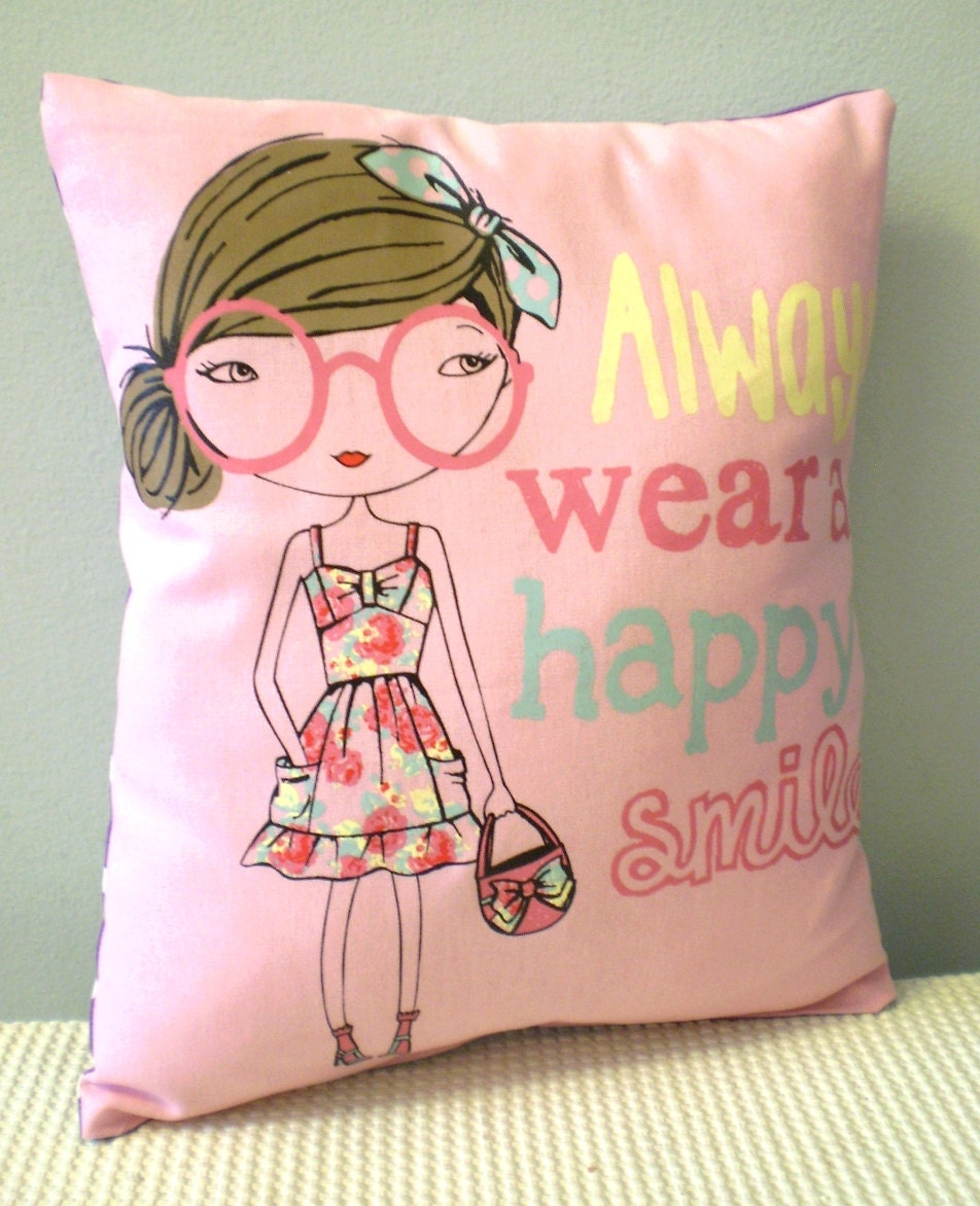 Kawaii Girl in Specs filled Pillow