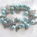 Pretty blue and silver leaves charm bracelet