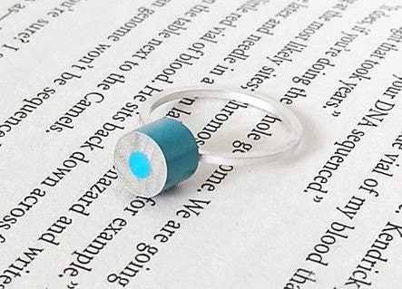 sterling silver color pencil ring No.01, made in UK