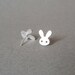 sterling silver bunny rabbit earring studs version 1, handmade in beautiful Cornwall