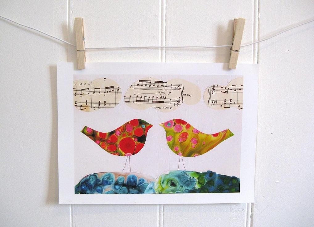 Bird Art Print (I Hear Two Birds)