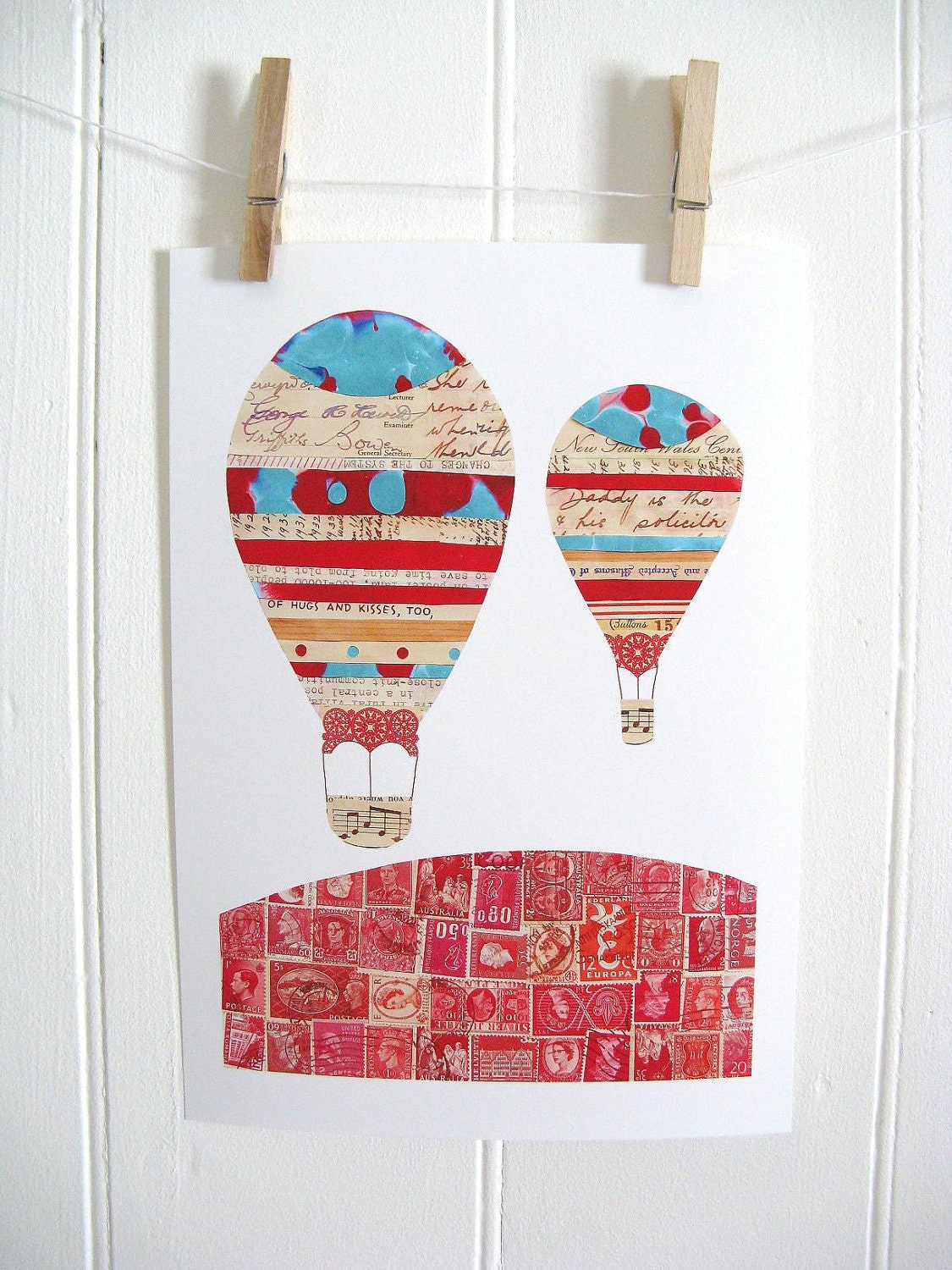 Hot Air Balloons Print (Letters and Postcards)