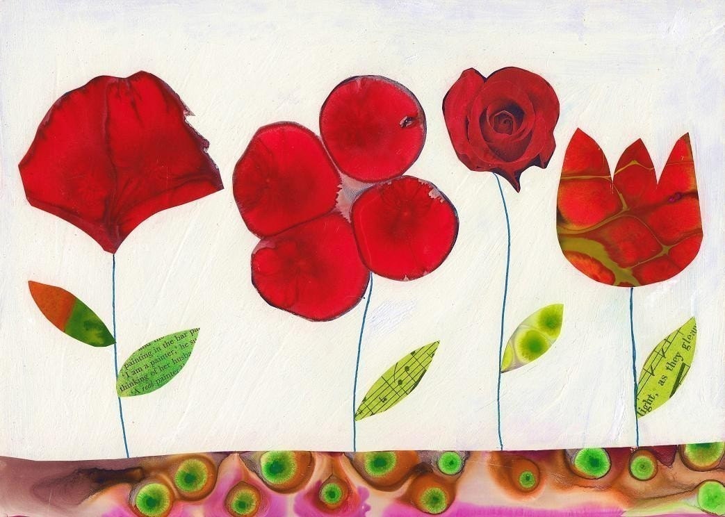 Flower Art Botanical Watercolor Art Print of a Painting