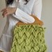15% OFF - First Day of Spring - OOAK handknit designer handbag / purse in celery green