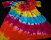 Sunshine Rainbow Spiral Tie Dyed Short Sleeve Infant/Toddler  Lap Shoulder Dress