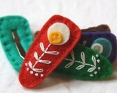 FREE SHIPPING - Modern Bean Hair Clip -  Sunset Dot Flower - Baby Hair Clip, Toddler Hair Clip, Big Girl Hair Clip