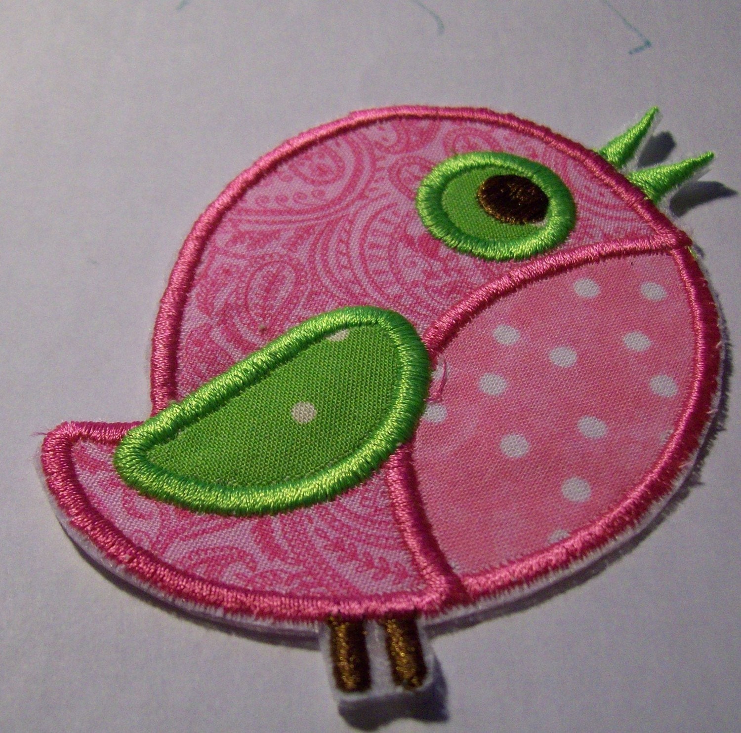 Iron On Applique - Bubblegum Bird