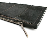 urban chic leather clutch -  envelope bag - BLACK