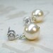 Bridal Drop Pearl Earrings, Ivory, Sterling Silver, Pearl Jewelry, Handmade Wedding Jewelry