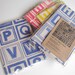 ABC One Piece Fabric Pack, Hand Printed in Royal Blue on Organic Cotton