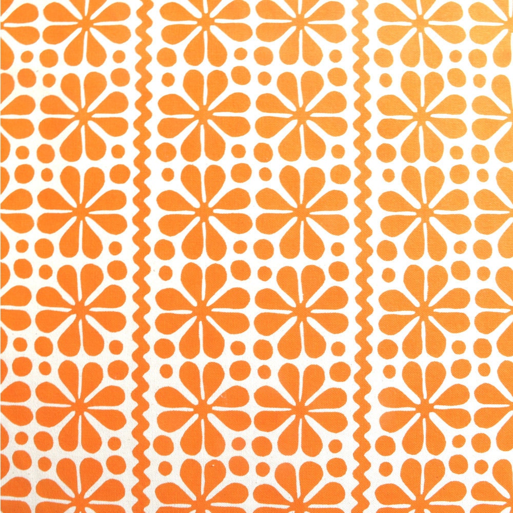 Parade print in Orange on Organic Cotton