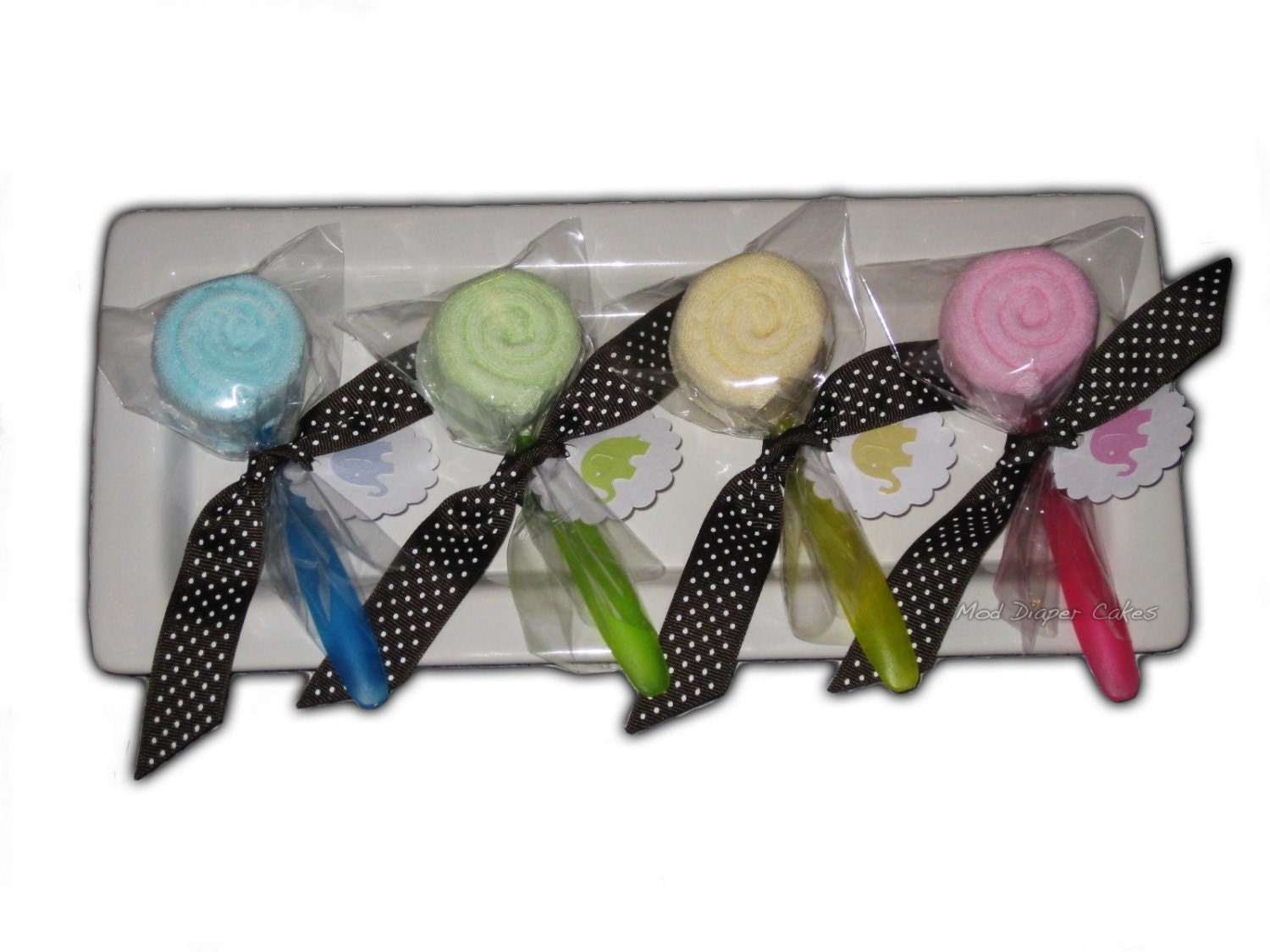 Washcloth Lollipop, Baby Shower Gift, Favors