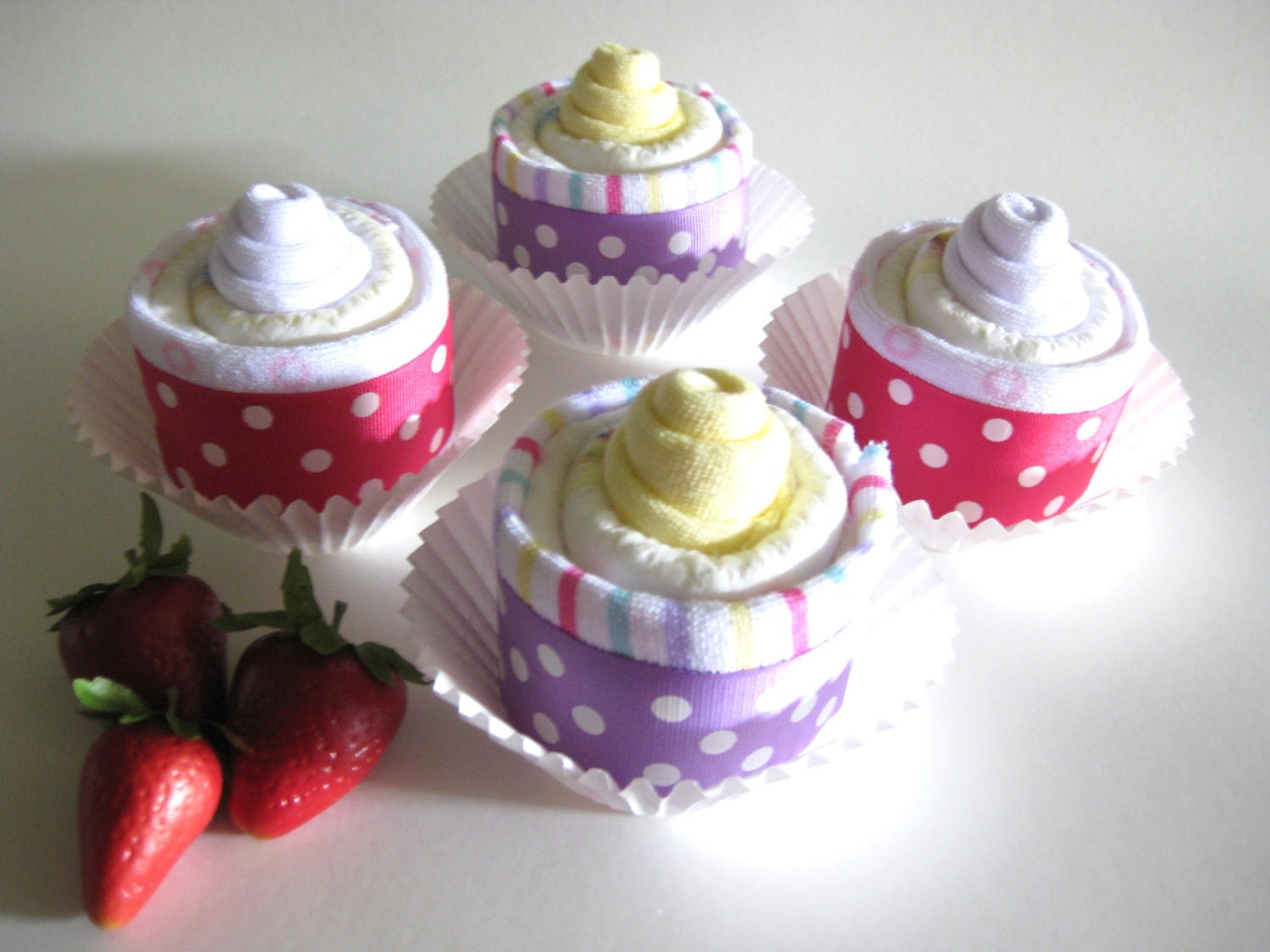 Sweet Treats  Diaper Cupcakes - Set of 4  (Girl)
