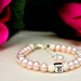 Eliza ... pale pink freshwater pearl baby newborn girl toddler initial monogram bracelet