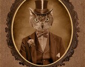 8x10 inch Hot Digital Dog Neville Owl