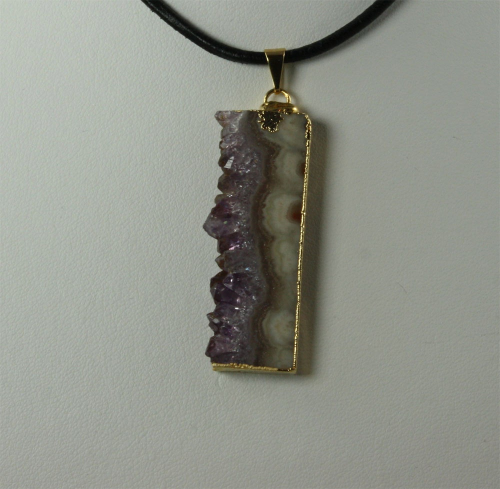 Amethyst Pendant Necklace Crystal 15
