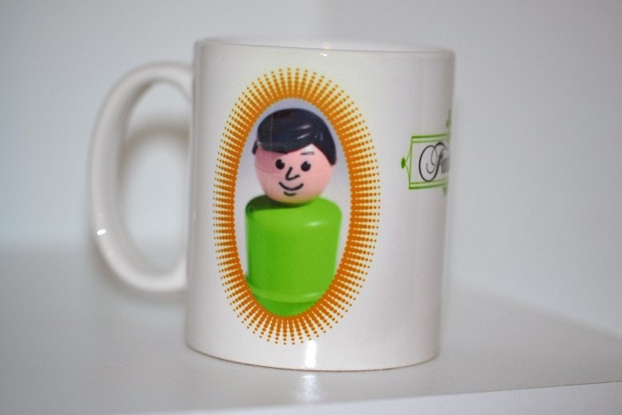 Little People Green Dark Haired Father, Dad, Fathers Day coffee mug, 11 oz, birthdays