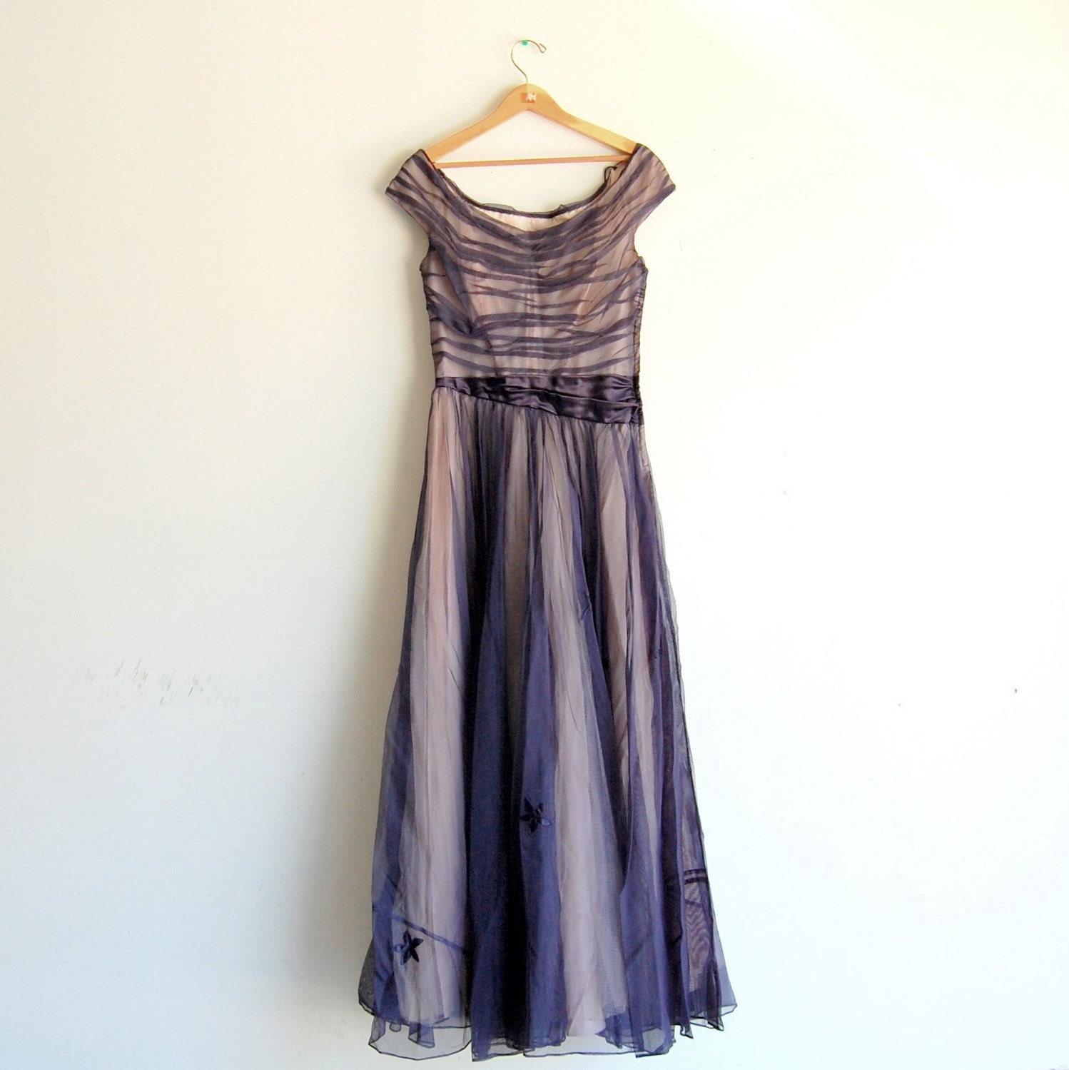 SALE Incredible 1950s Deep Blue Gown