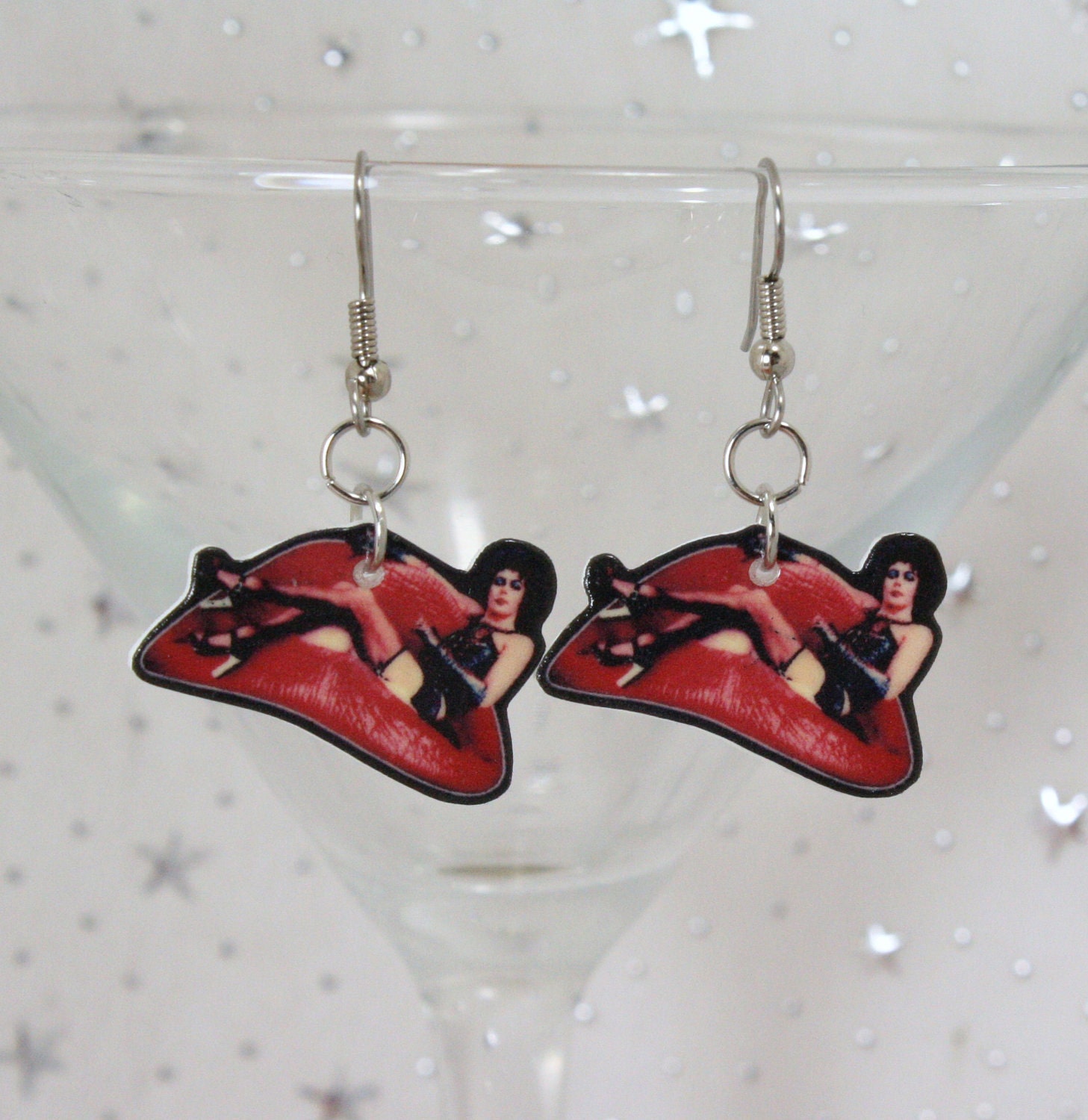 Rocky Horror Picture Show "Frank N Furter on Lips"  Earrings (SD) (FS)